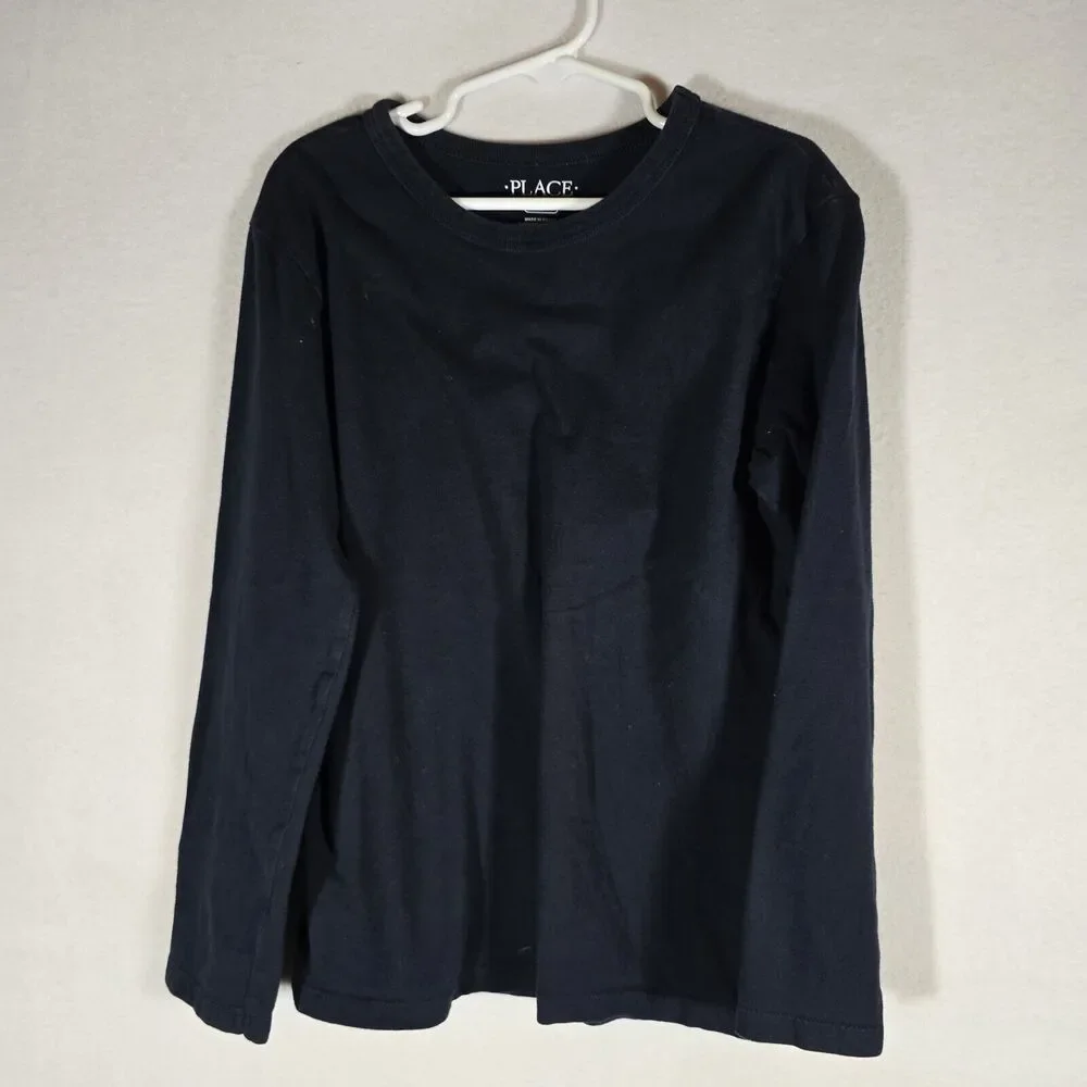 Girls small 7/8 Tee shirt, long sleeves, Dark blue, by The Children's place